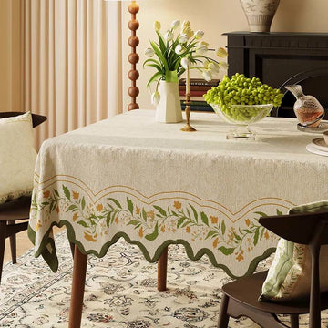 Tovaglia in cotone e lino con stampa floreale da giardino vintage - 140cm x 220cm - Rettangolo - image 0