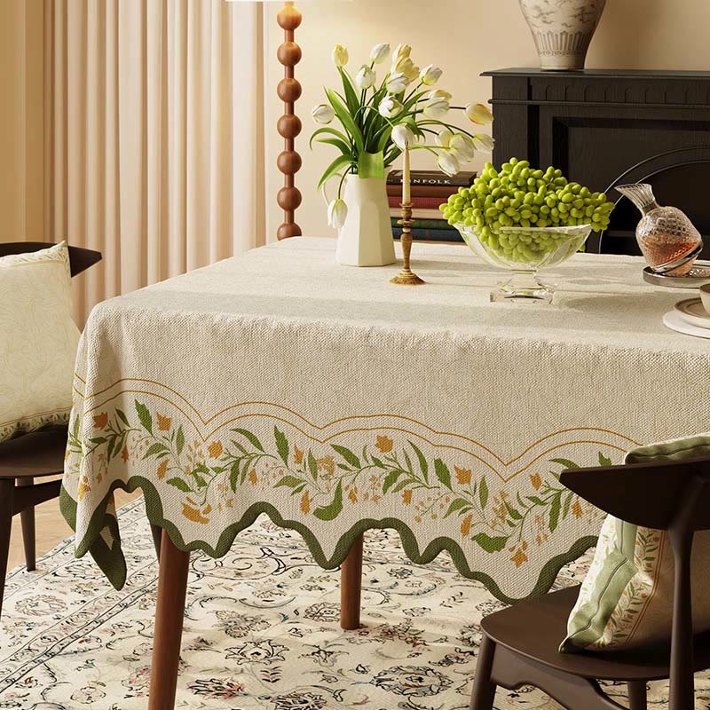 Tovaglia in cotone e lino con stampa floreale da giardino vintage - 140cm x 220cm - Rettangolo - image 0