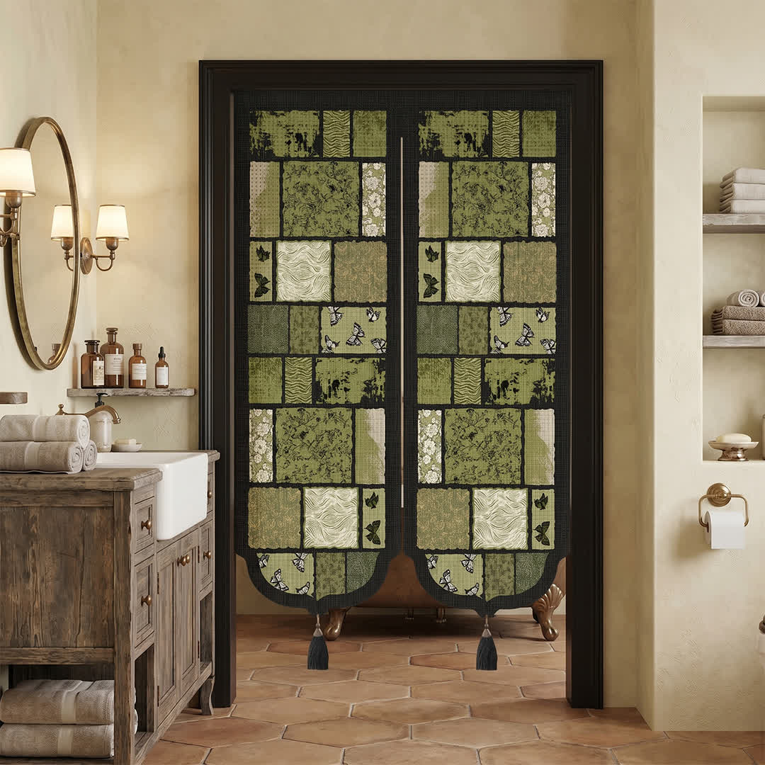 Tenda divisoria per porta in stile retrò con patchwork - image 2