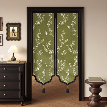 Tenda divisoria per porta con motivo botanico vintage - 39" L x 140cm L - image 0
