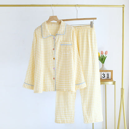 Set pigiama in puro cotone a quadretti - Giallo - XL - image 14