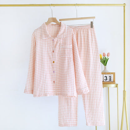 Set pigiama in puro cotone a quadretti - Rosa - XL - image 1