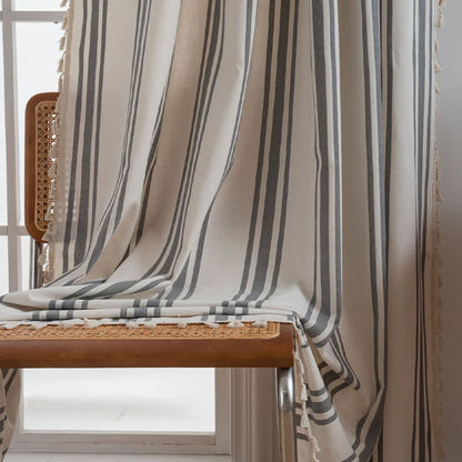Tenda a nappe a righe grigie e bianche - image 3