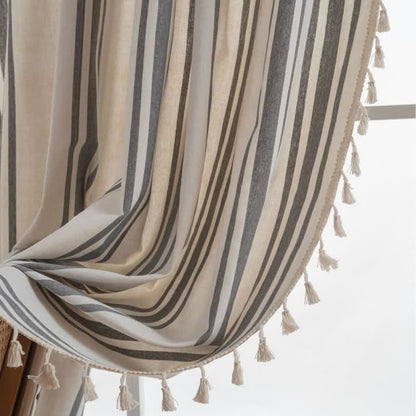 Tenda a nappe a righe grigie e bianche - image 5