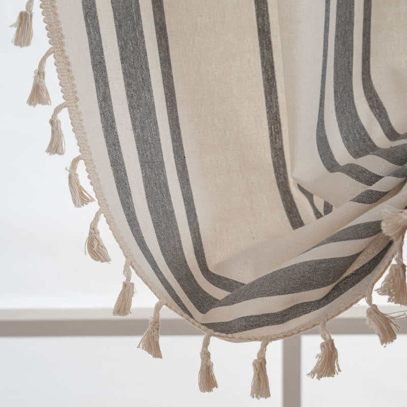 Tenda a nappe a righe grigie e bianche - image 6