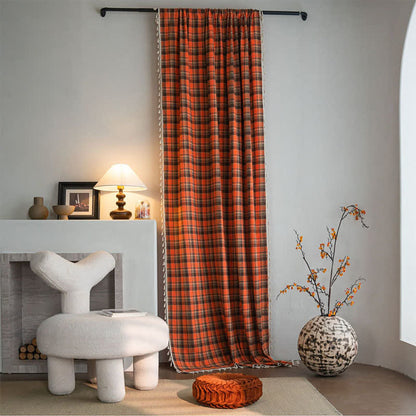 Tenda a nappe a quadri arancione acceso - image 0