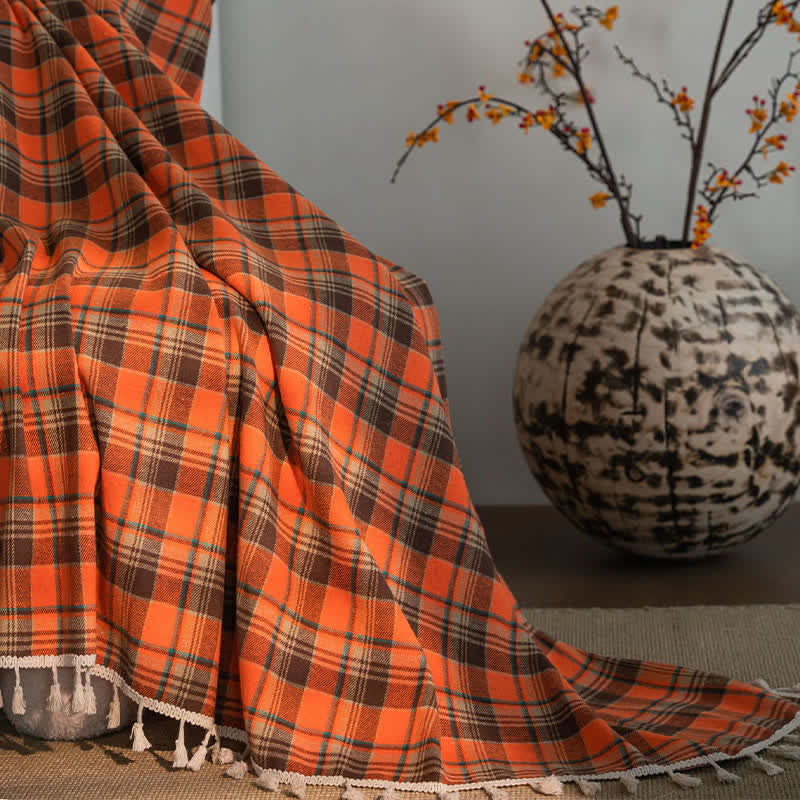Tenda a nappe a quadri arancione acceso - image 10