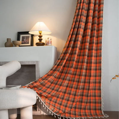 Tenda a nappe a quadri arancione acceso - image 1