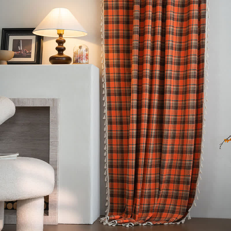 Tenda a nappe a quadri arancione acceso - image 3
