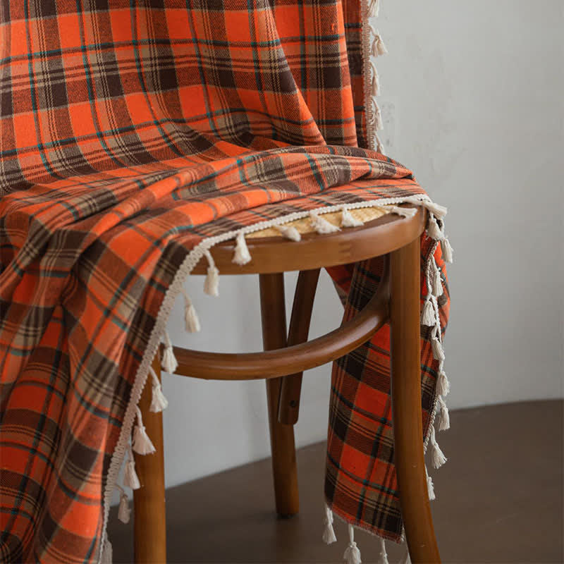 Tenda a nappe a quadri arancione acceso - image 11