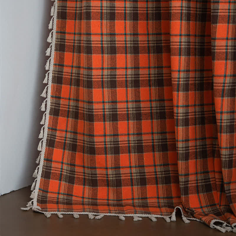 Tenda a nappe a quadri arancione acceso - image 6
