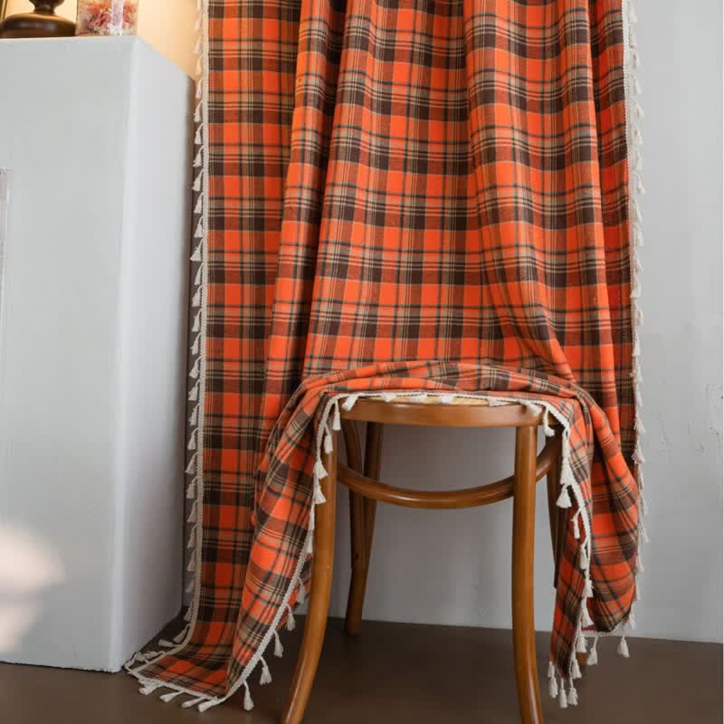 Tenda a nappe a quadri arancione acceso - image 4