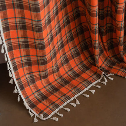 Tenda a nappe a quadri arancione acceso - image 7