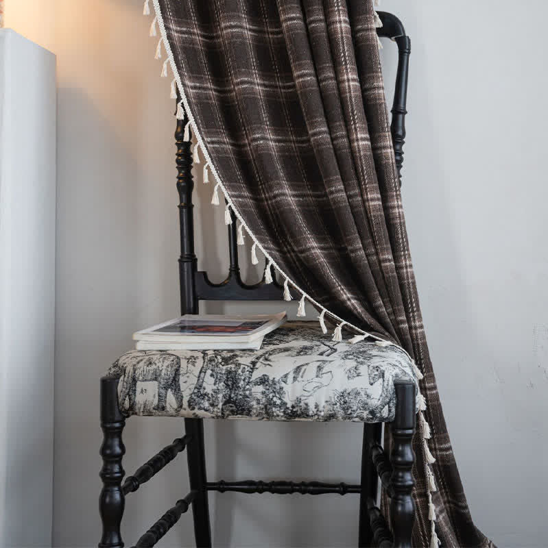 Tenda a quadri con nappe in stile vintage - image 5
