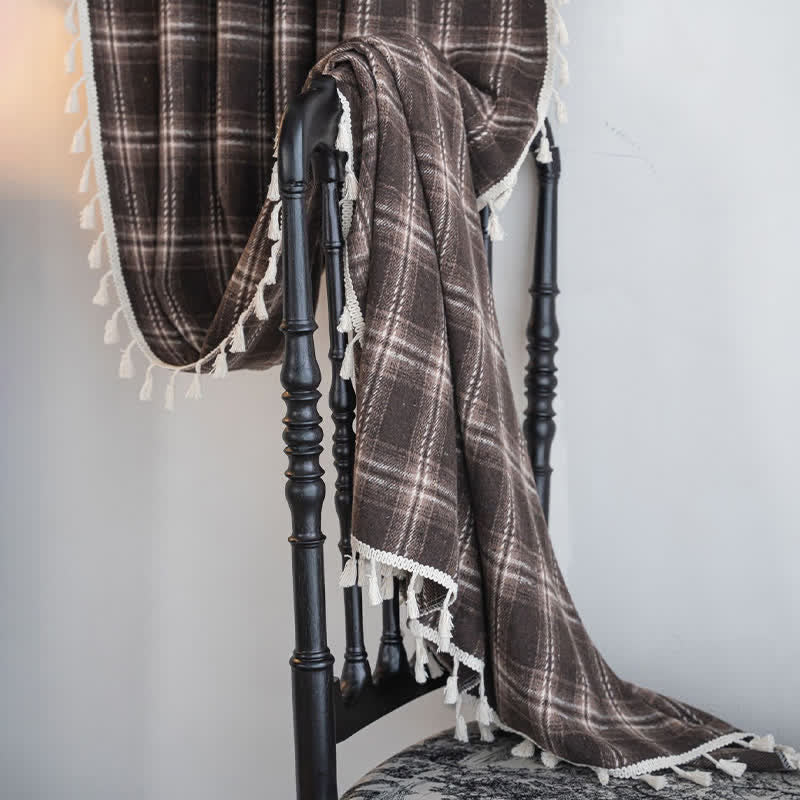 Tenda a quadri con nappe in stile vintage - image 10