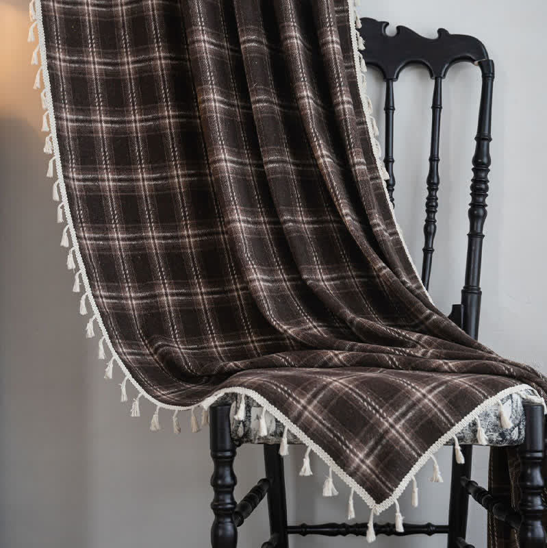 Tenda a quadri con nappe in stile vintage - image 3