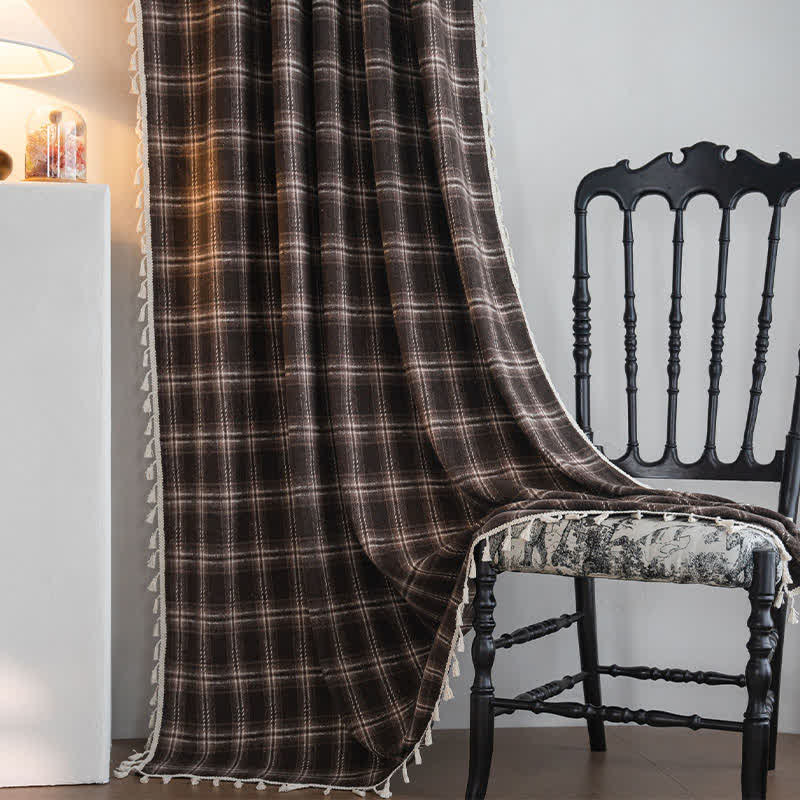 Tenda a quadri con nappe in stile vintage - image 2