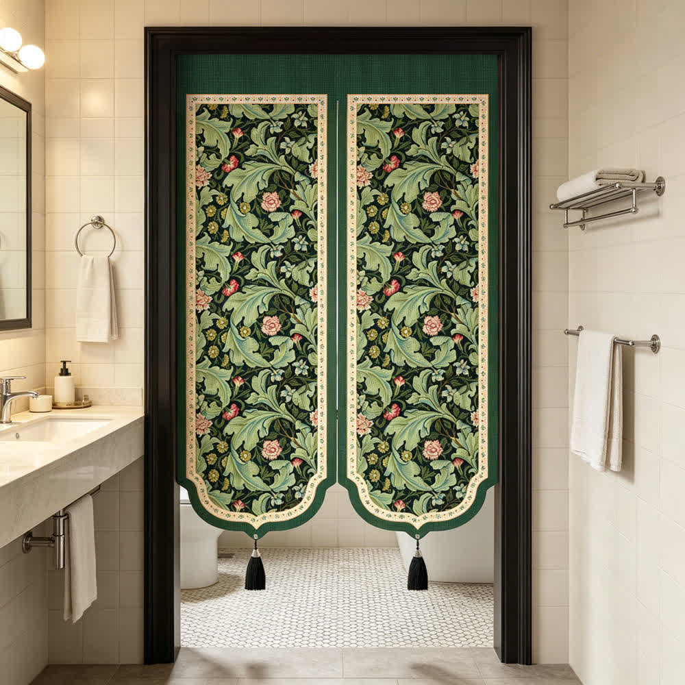 Tenda per porta vintage con motivo floreale e nappe - image 5