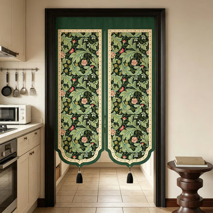 Tenda per porta vintage con motivo floreale e nappe - image 3