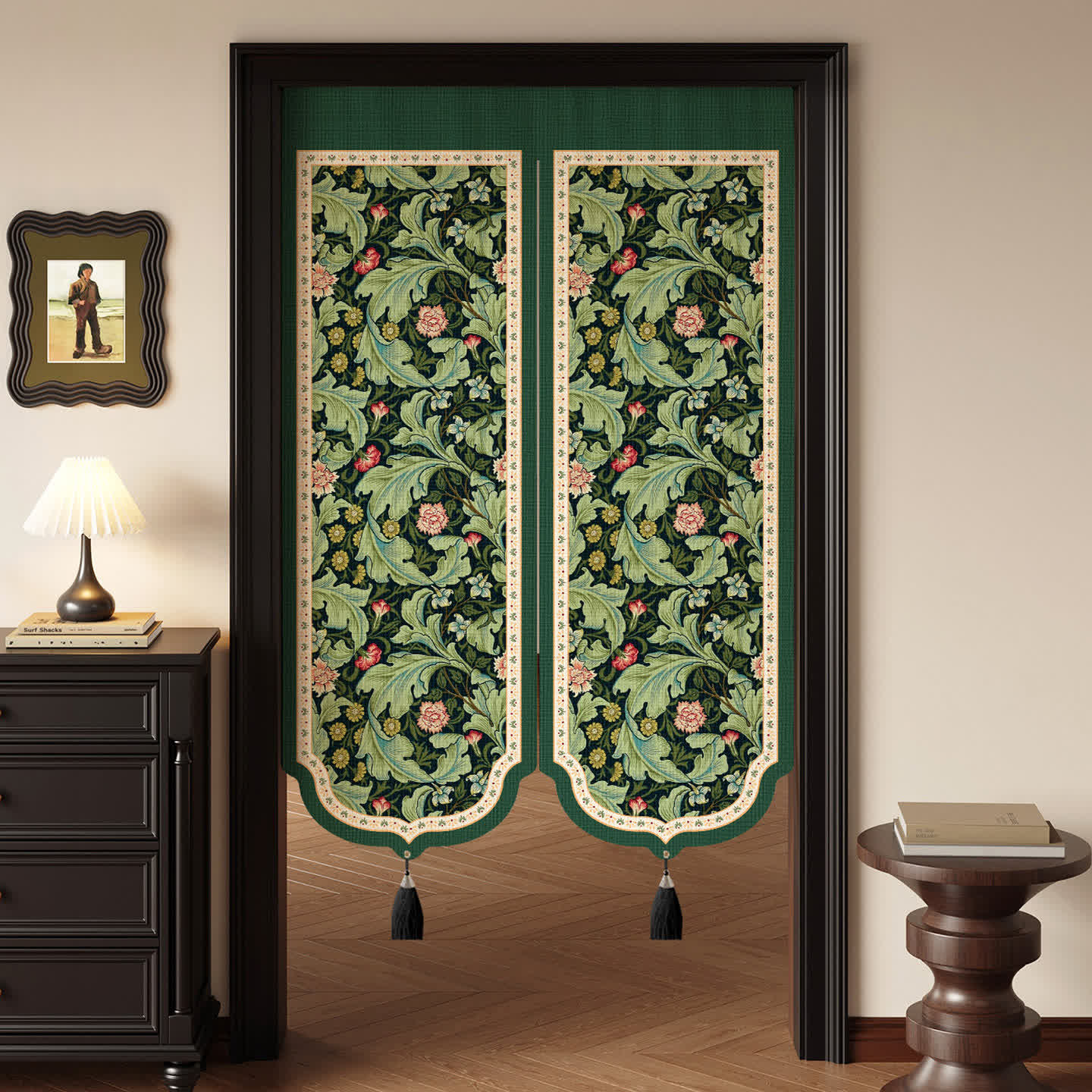 Tenda per porta vintage con motivo floreale e nappe - 100cm*140cm - image 0
