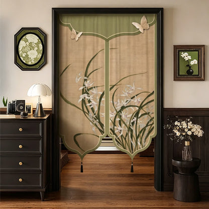 Tenda per porta estetica con orchidee orientali - Pezzo unico - 100cm x 150cm - image 5