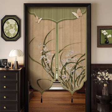 Tenda per porta estetica con orchidee orientali - Centro diviso - 100cm x 150cm - image 0