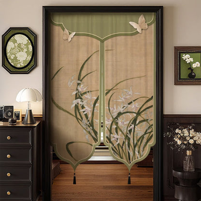 Tenda per porta estetica con orchidee orientali - Centro diviso - 100cm x 150cm - image 0