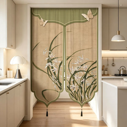 Tenda per porta estetica con orchidee orientali - image 3