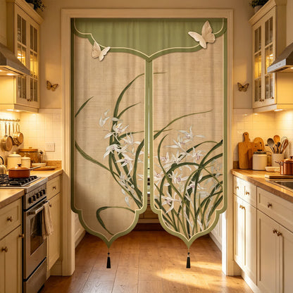 Tenda per porta estetica con orchidee orientali - image 2