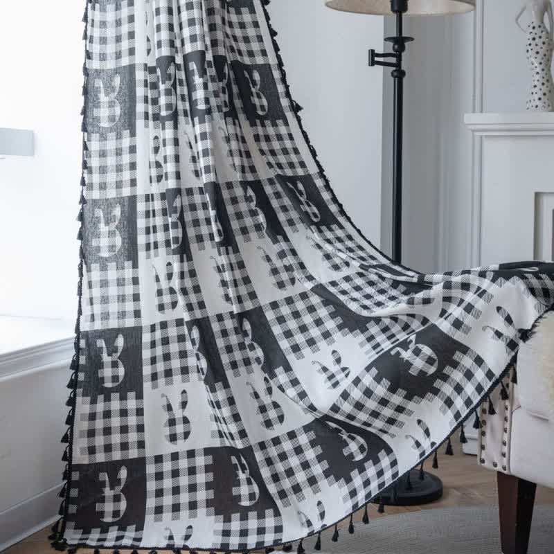 Tenda rustica con coniglietto e motivo scozzese, con nappina. - image 3