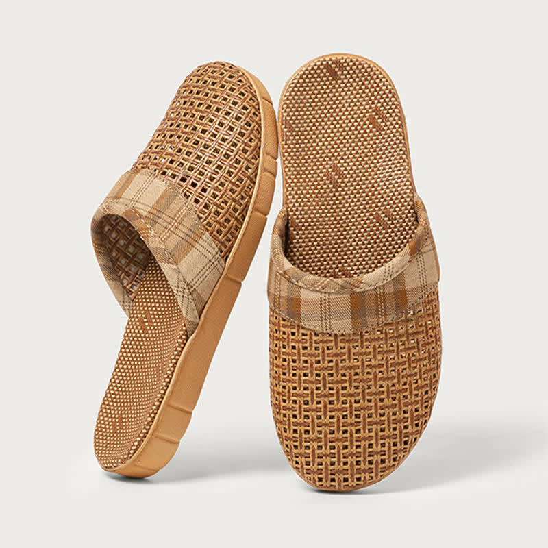 Pantofole da interno in rattan antiodore - Cachi - 3XL - image 9