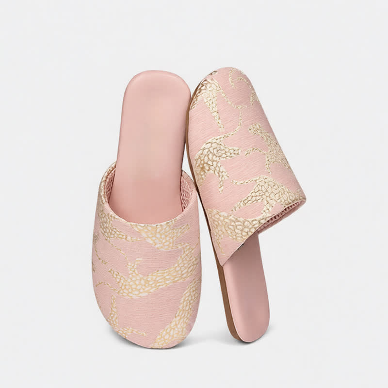 Pantofole da interno chiuse con motivo animalier jacquard - Rosa - 2XL - image 7