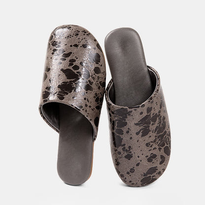 Pantofole da interno con motivo effetto marmo vintage - Grigio - 2XL - image 10