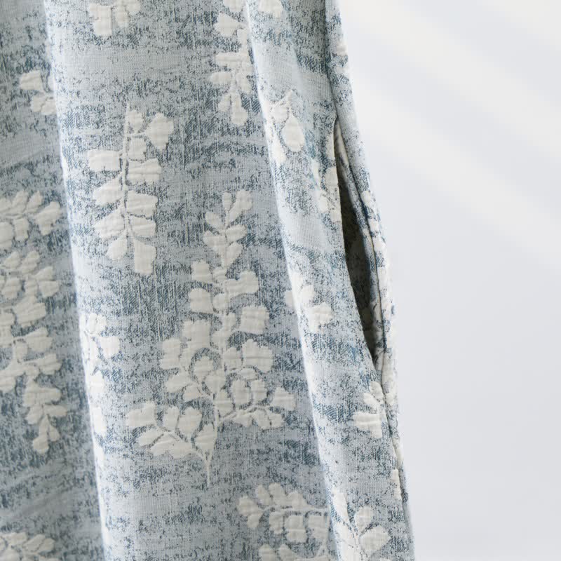 Elegante camicia da notte senza maniche in puro cotone con stampa botanica. - image 7