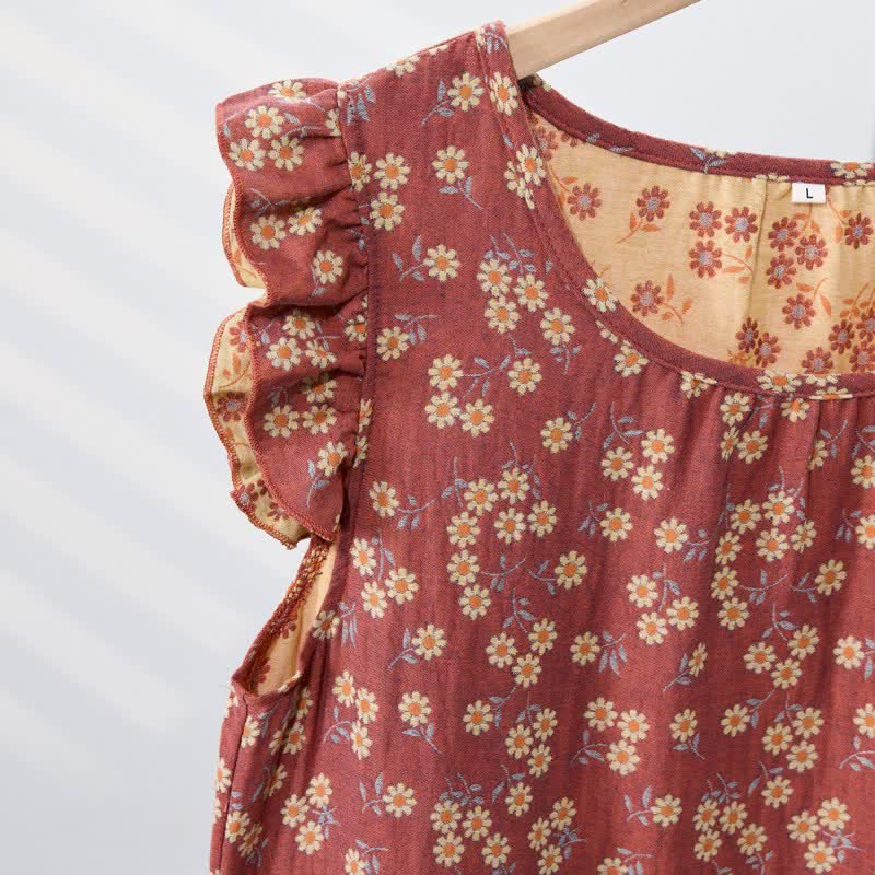 Camicia da notte senza maniche in puro cotone Country Daisy - image 15