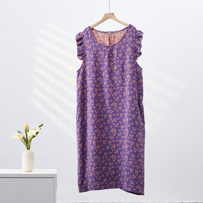 Camicia da notte senza maniche in puro cotone Country Daisy - image 1