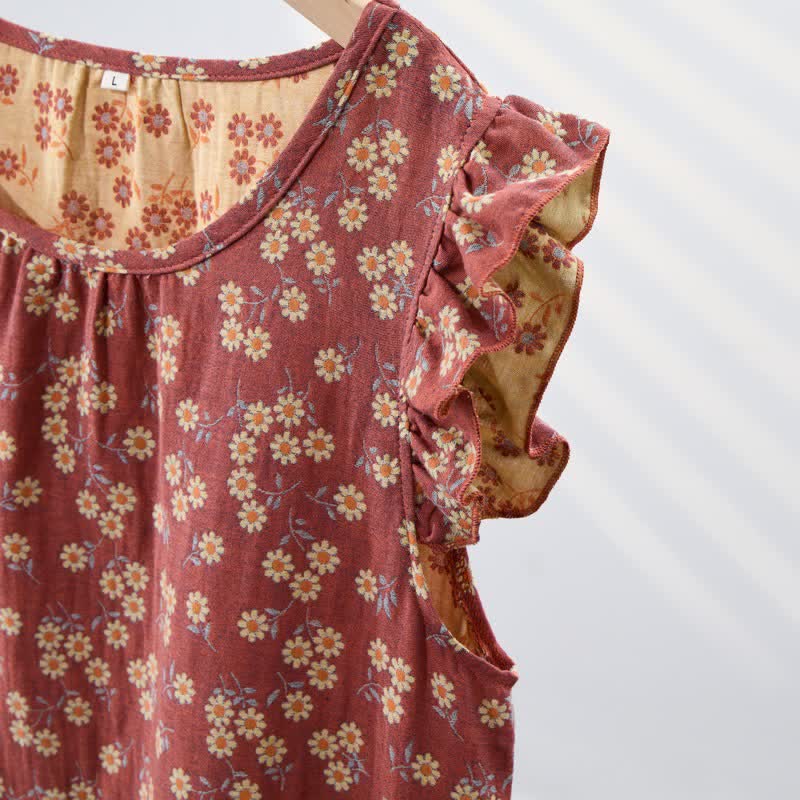 Camicia da notte senza maniche in puro cotone Country Daisy - image 16