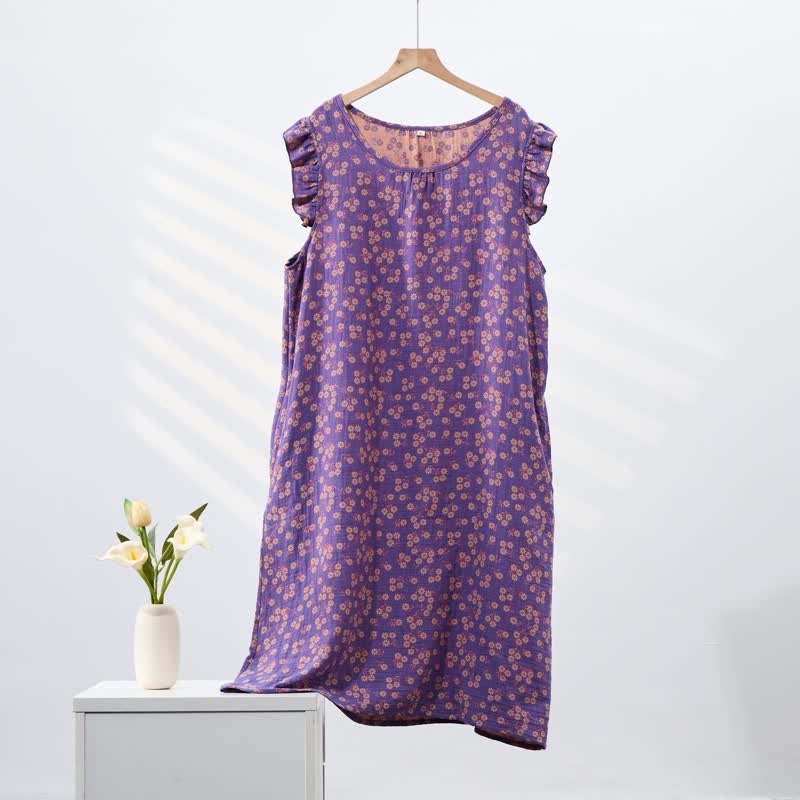 Camicia da notte senza maniche in puro cotone Country Daisy - image 2