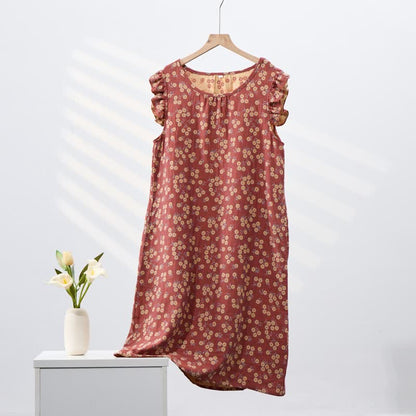Camicia da notte senza maniche in puro cotone Country Daisy - Arancia - XL - image 10
