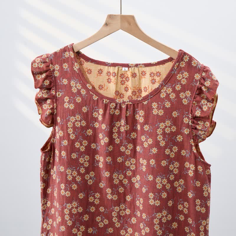 Camicia da notte senza maniche in puro cotone Country Daisy - image 14