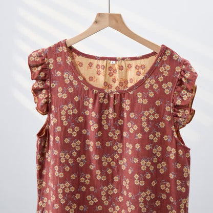 Camicia da notte senza maniche in puro cotone Country Daisy - image 14
