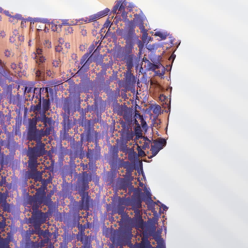 Camicia da notte senza maniche in puro cotone Country Daisy - image 7