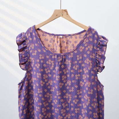 Camicia da notte senza maniche in puro cotone Country Daisy - image 4