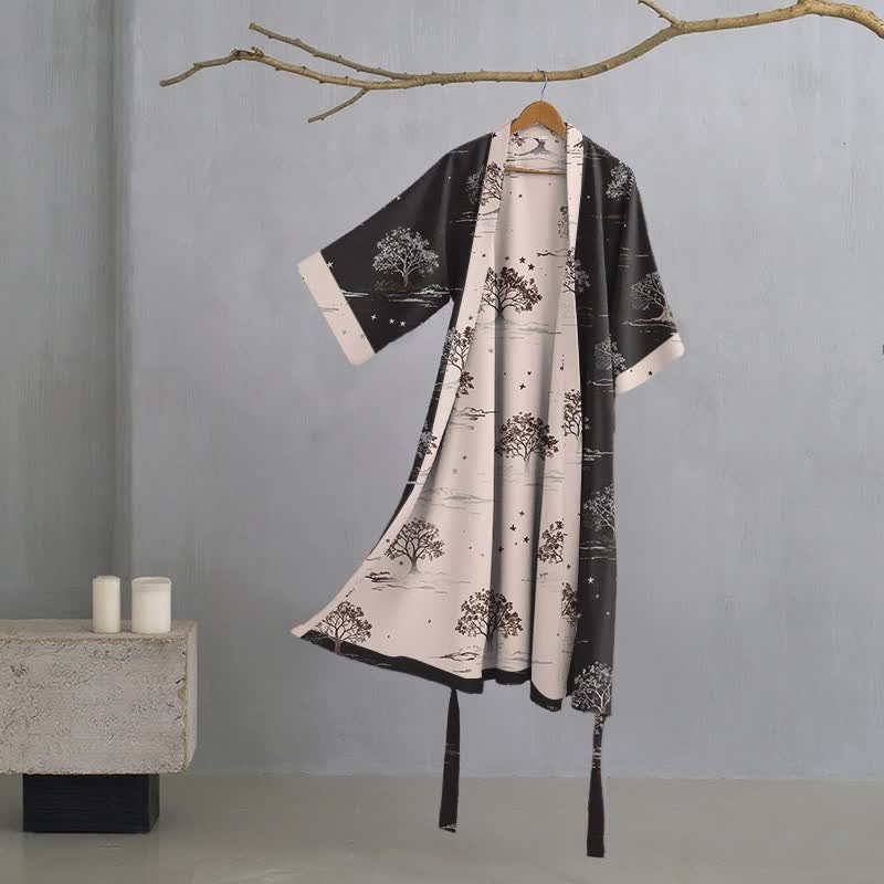 Kimono unisex in cotone color antracite - Grigio - XL - image 0