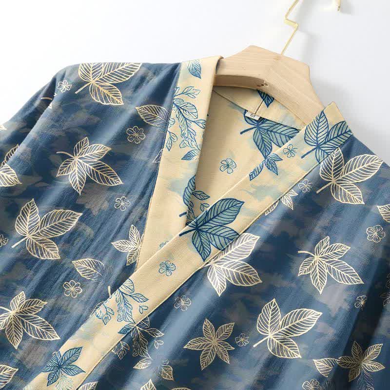 Kimono unisex in cotone con motivo a foglia d'acero - image 4