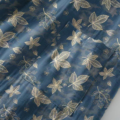 Kimono unisex in cotone con motivo a foglia d'acero - image 6