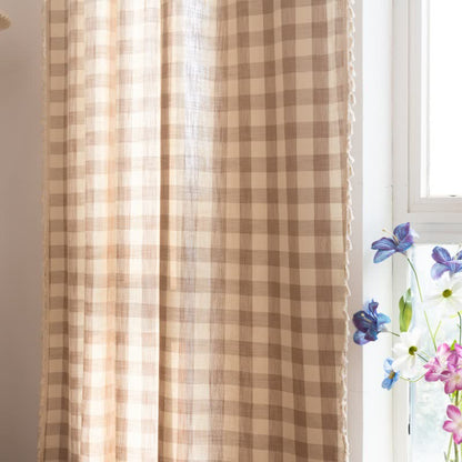 Tenda a griglia in stile rustico con nappe - image 32
