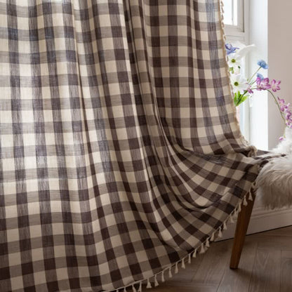 Tenda a griglia in stile rustico con nappe - image 34