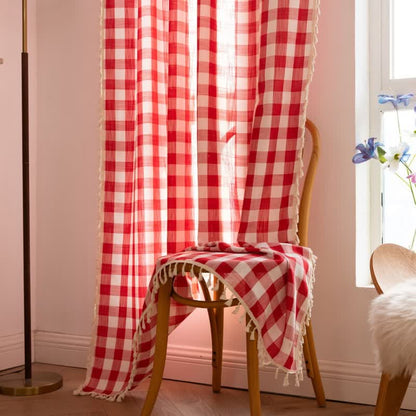 Tenda a griglia in stile rustico con nappe - image 25