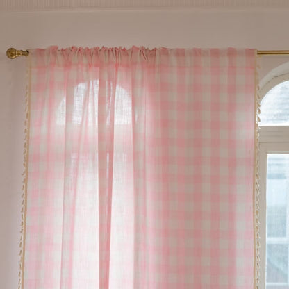Tenda a griglia in stile rustico con nappe - image 3